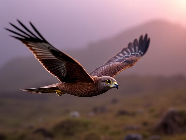 A female Hen Harrier in the Scottish Highlands
