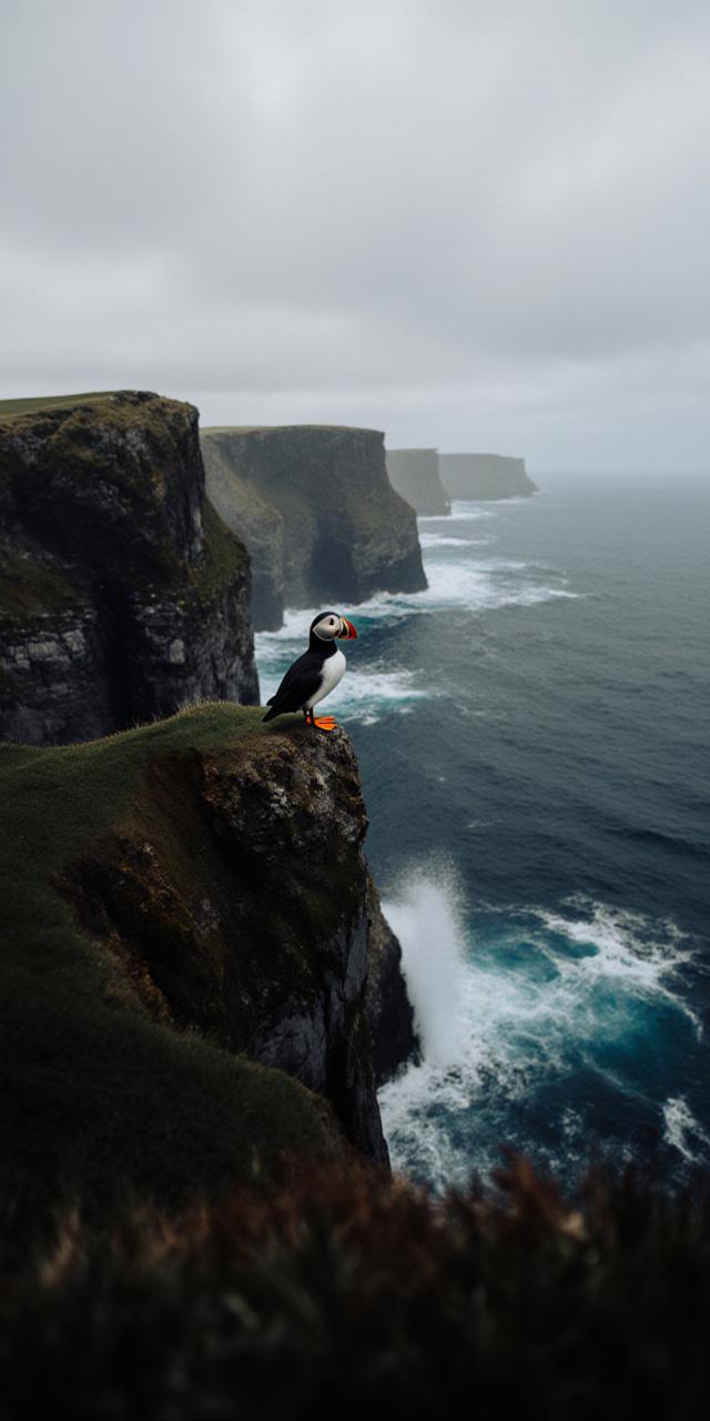 Atlantic Puffin on Cornish coast